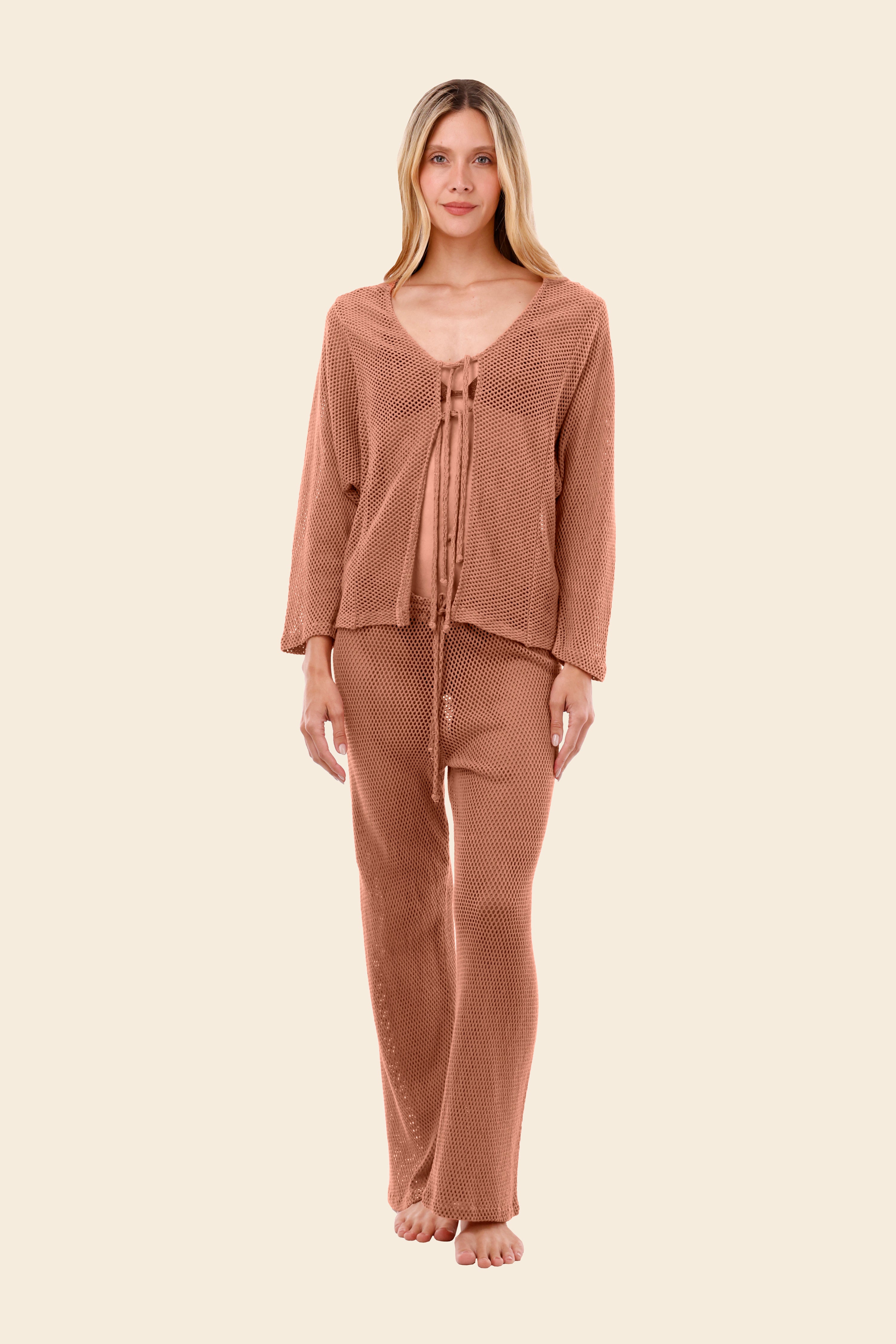 Salmon Mesh Malla Ritual Shirt