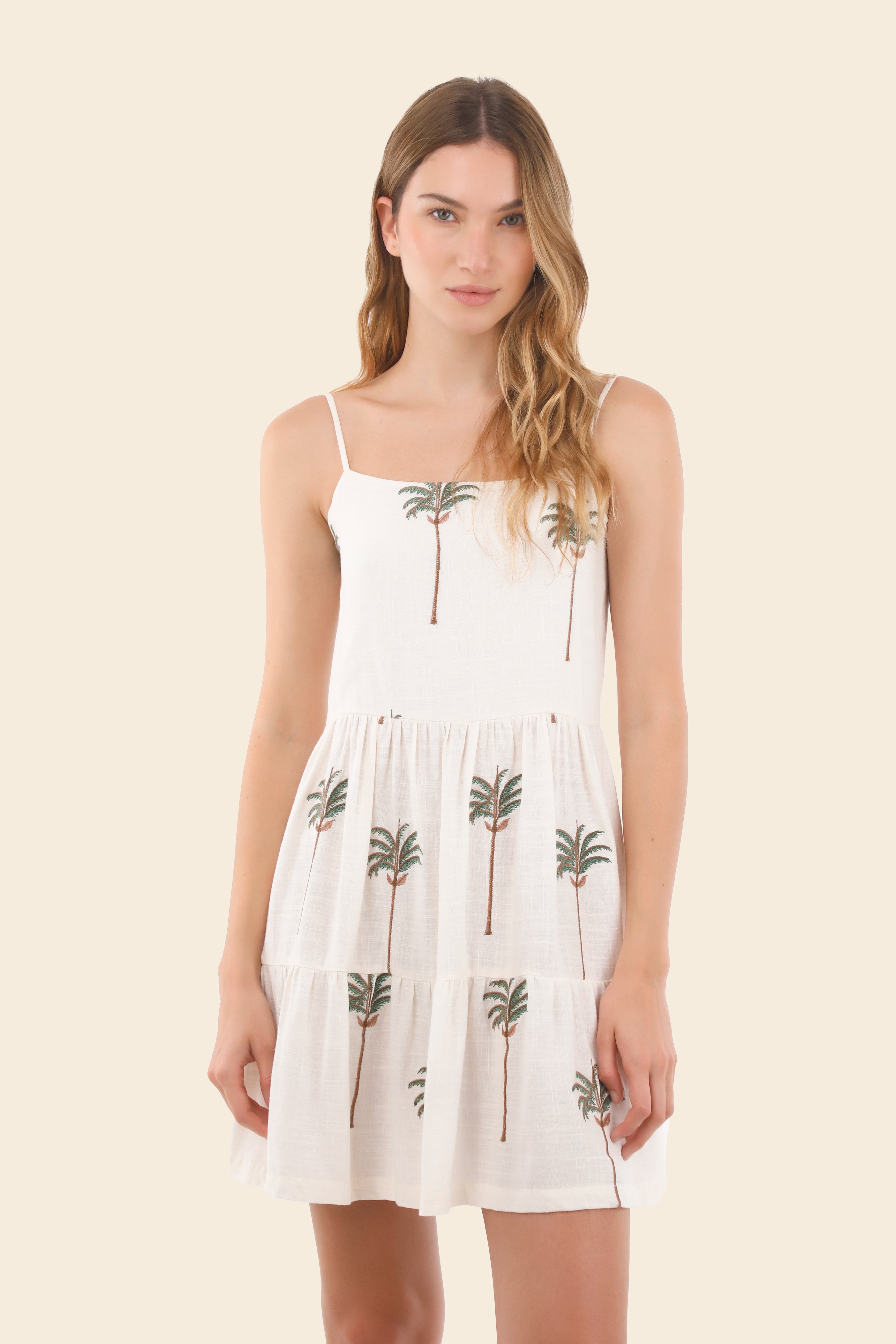 Ivory Summer Palms Utopia Dress