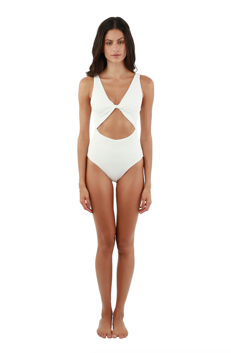 Textured Wave White Twix One Piece – Malai Sun and Soul