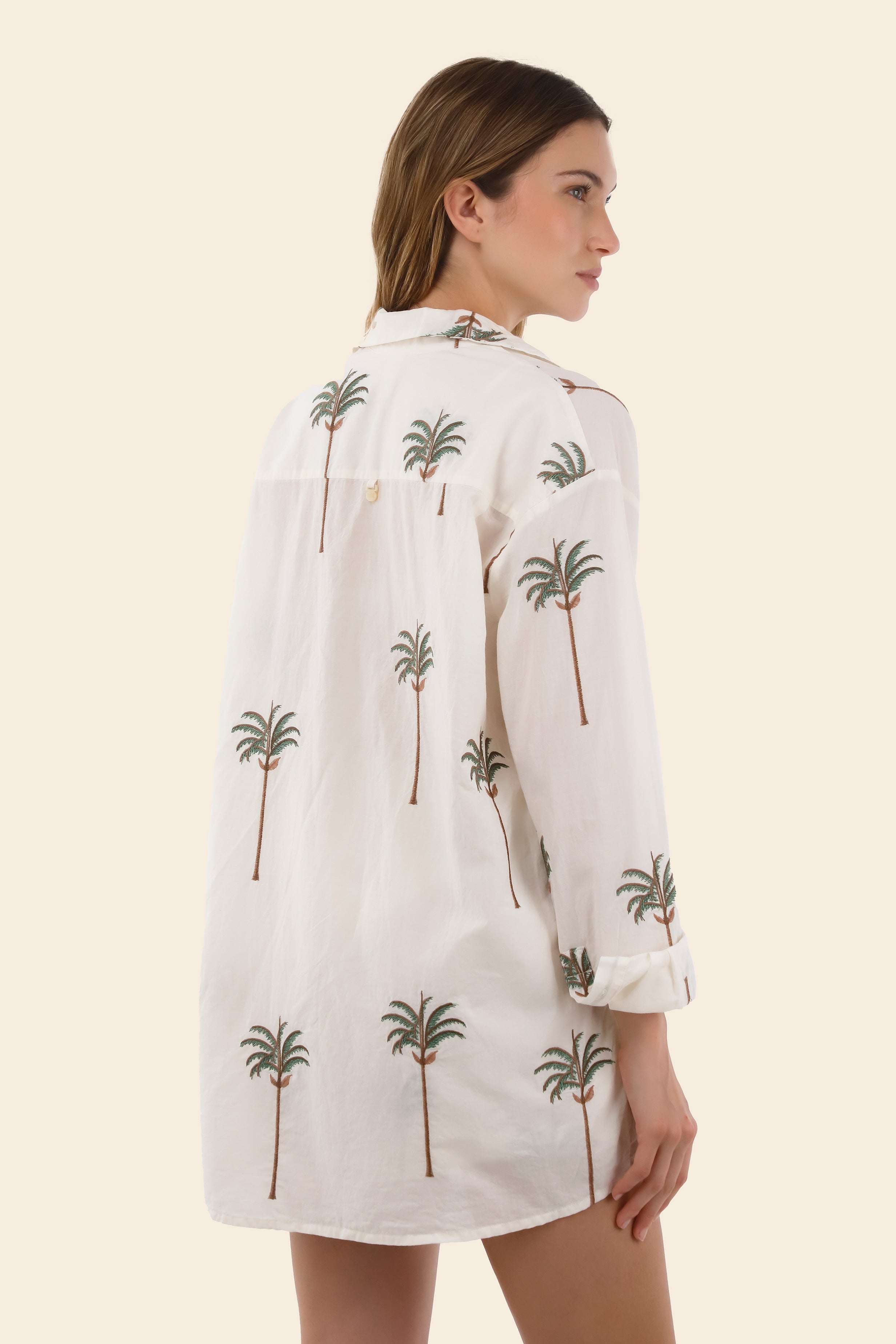 Ivory Summer Palms Vera Shirt