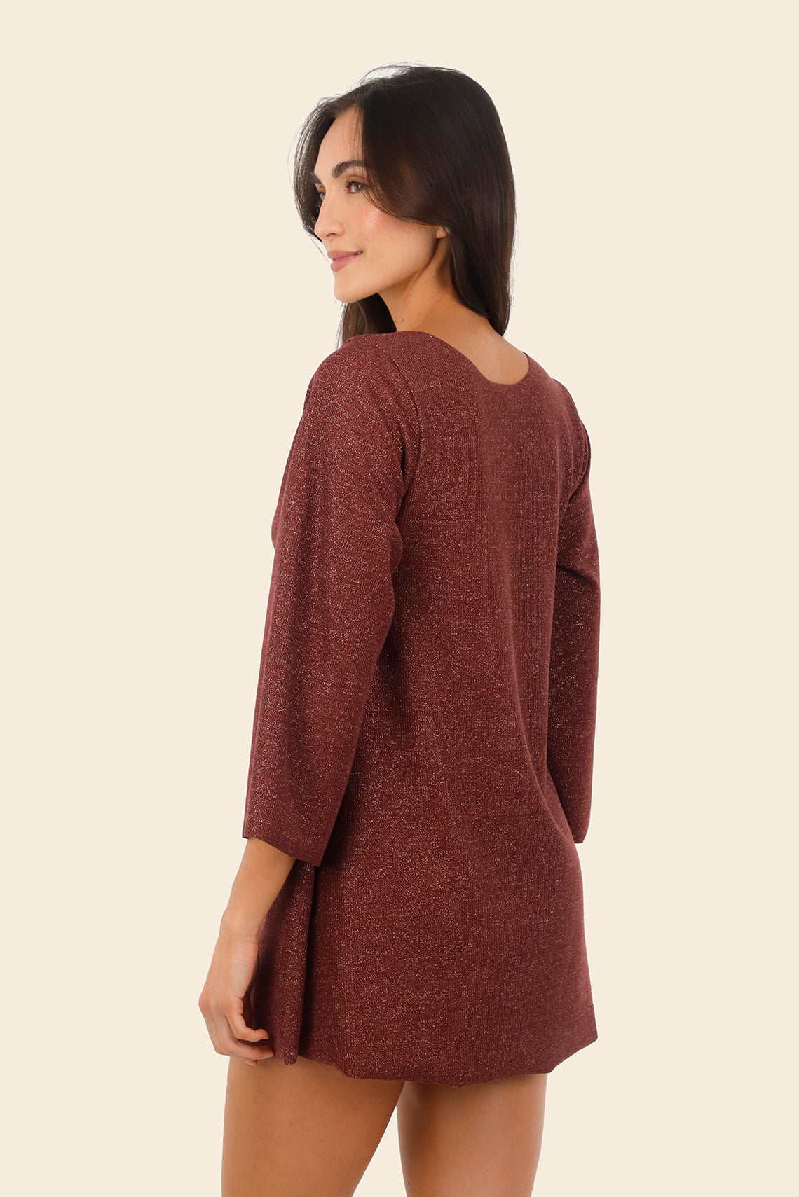 Textured Barn Red Apogeo Dress