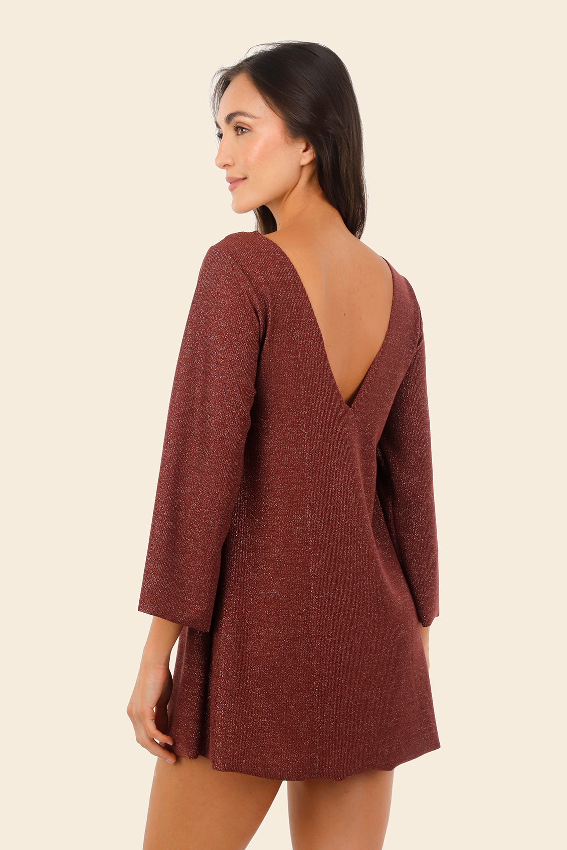 Textured Barn Red Apogeo Dress