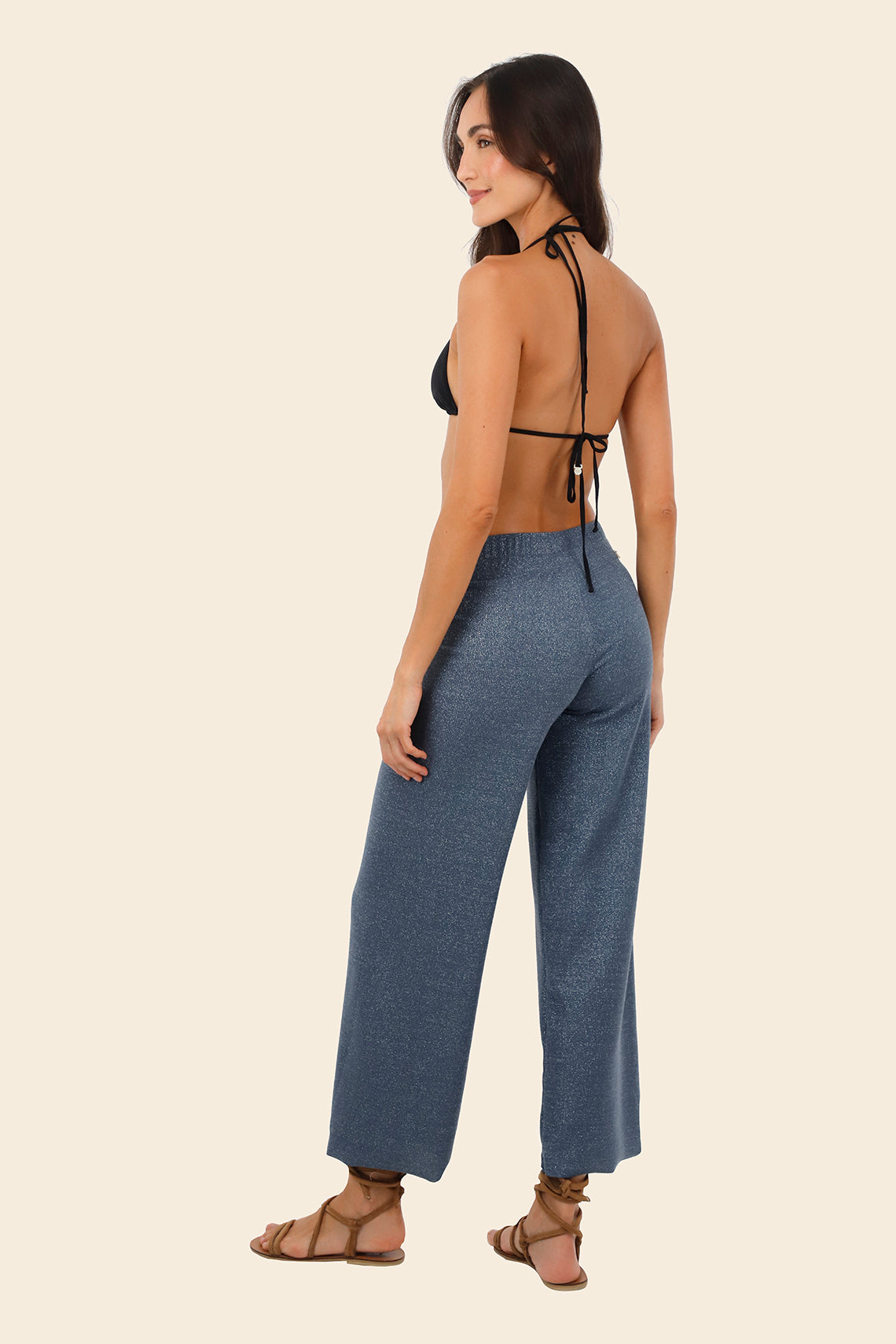 Textured Deep Blue Cove Pants