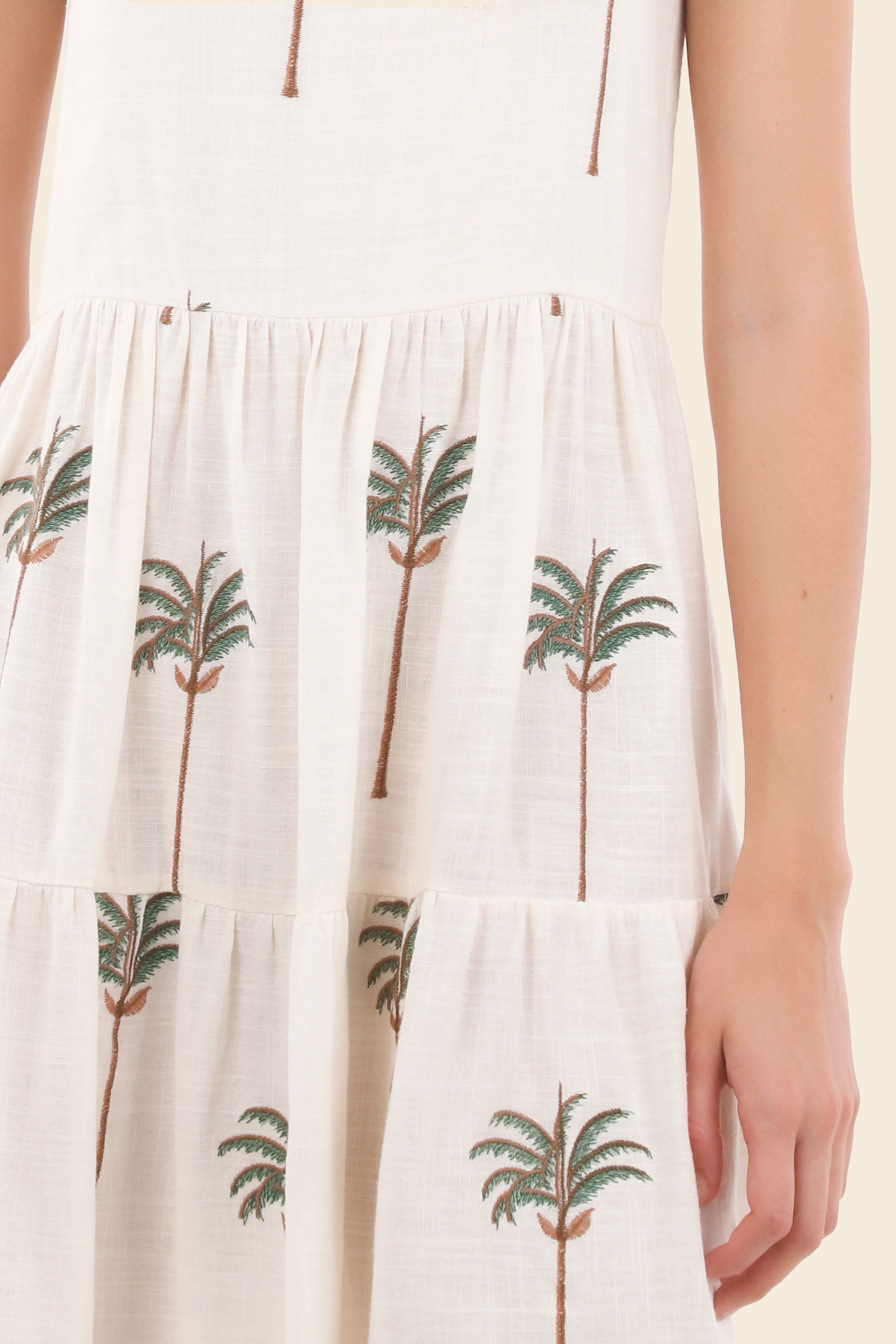 Ivory Summer Palms Utopia Dress