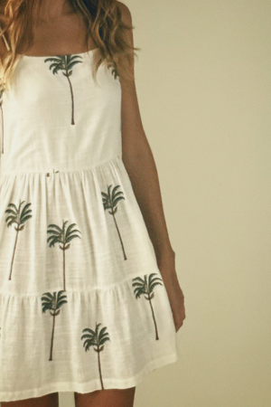 Ivory Summer Palms Utopia Dress