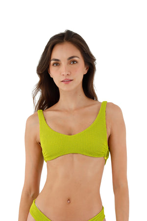 Textured Wave Earthy Green Jazz Hop Top