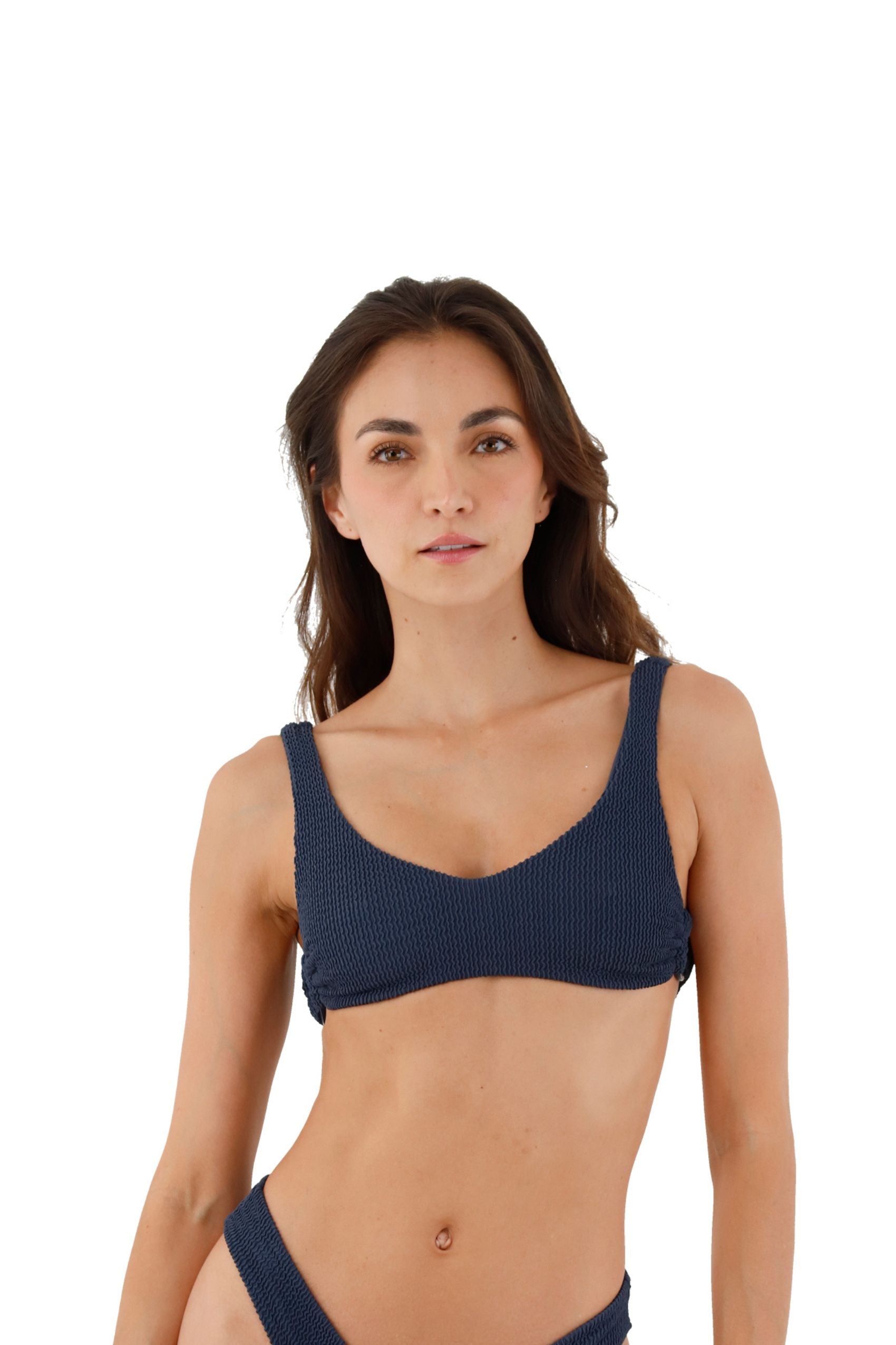 Textured Wave Deep Blue Twix One Piece