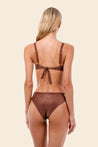 Woman wearing a brown bikini set 